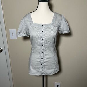 Chic Black and White Button-Down Shirt